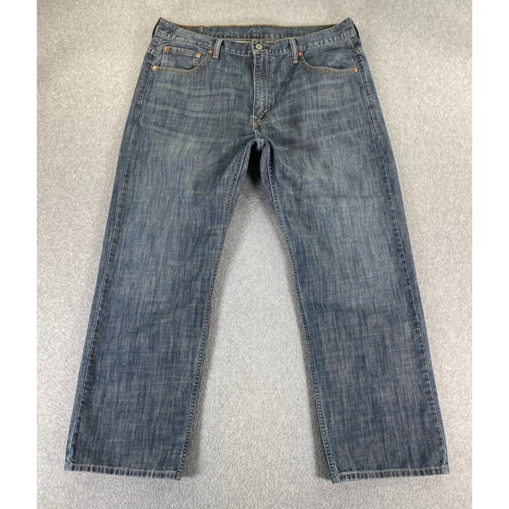 Levis Jeans Men 36x30 (Fits 38x29) Blue Denim 569 Straight Mid Rise Relaxed